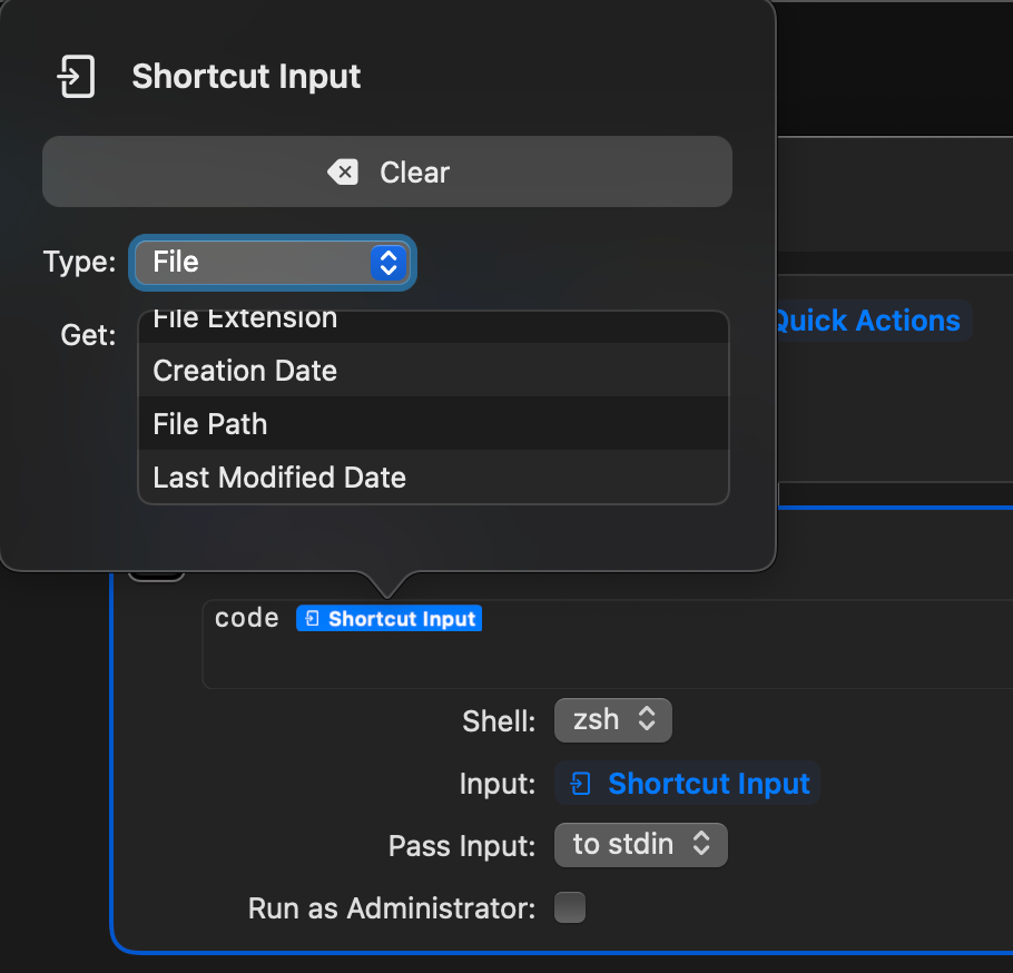 Pass Input set to as arguments