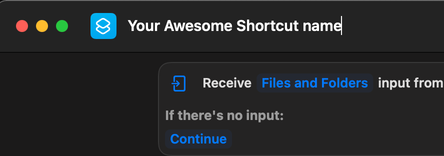 Shortcut named Open in VSCode